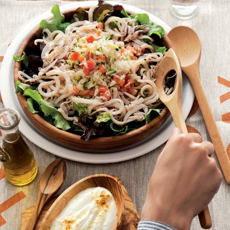 Basmati Rice, Lettuce and Squid