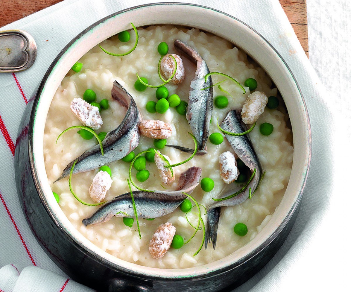 Rice with Peas, Anchovies and Peanuts Recipe La Cucina Italiana