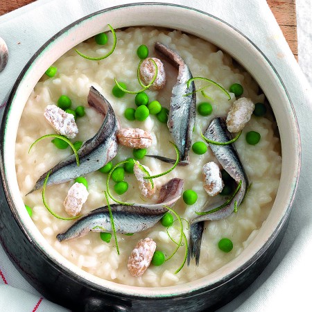 Rice with Peas, Anchovies and Peanuts