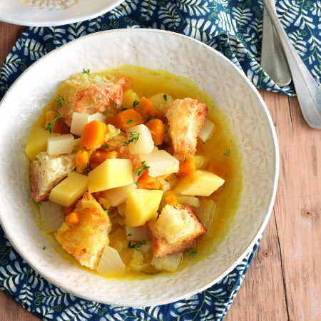 Turnip, Pumpkin, Potato and Leek Soup