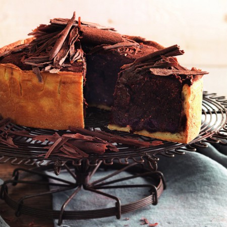 Chocolate Cherry Pie with Flaky Crust