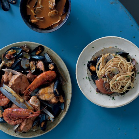 Seafood Soup Crotonese Style With Spaghetti