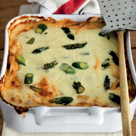 Crepe Lasagna with Asparagus and Taleggio