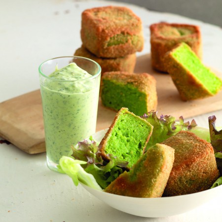 Pea Croquettes and Oregano Cream