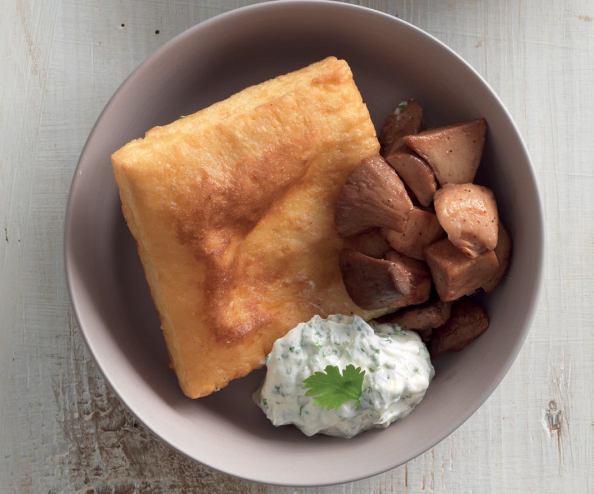 Golden Panissa, Porcini Mushrooms with Marsala and Robiola Cheese