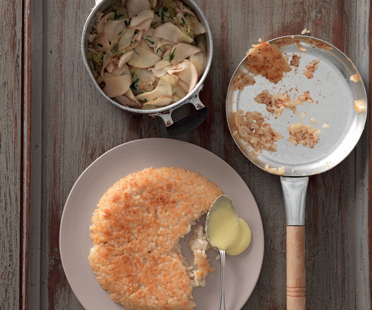 Crispy Rice with Porcini Mushrooms and Fonduta Recipe La Cucina Italiana