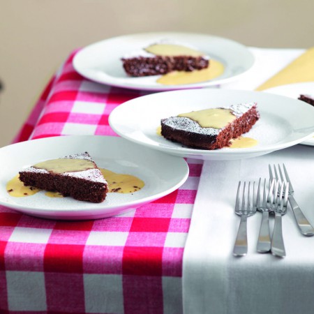 Chocolate Cake with Crème Anglaise