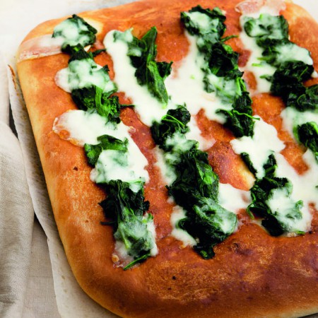 Focaccia With Spinach and Crescenza