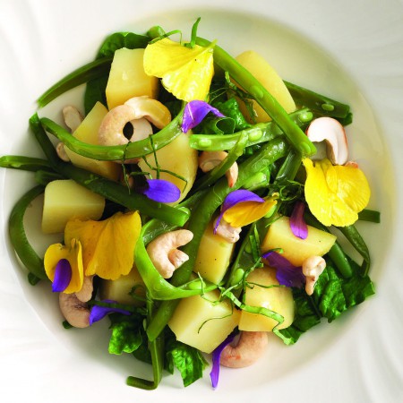 Green Bean Salad with Cashews and Flowers