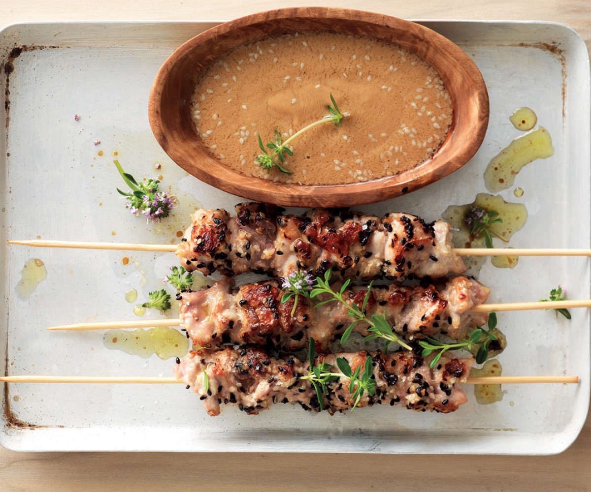 Chicken Skewers with Peanut Sauce Recipe - La Cucina Italiana