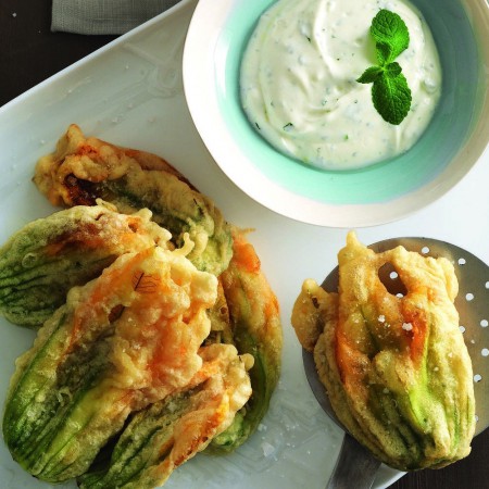 Squash Blossoms in Chickpea Batter