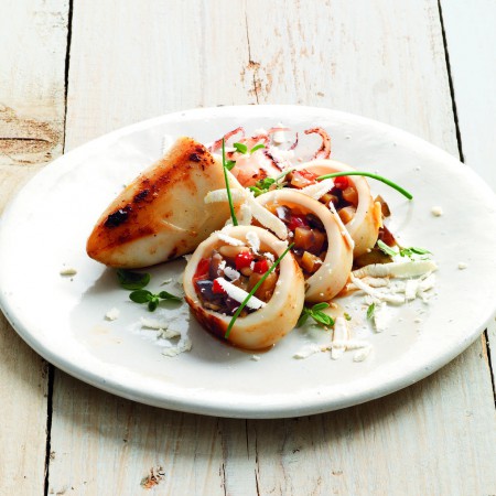 Caponata-Stuffed Squid