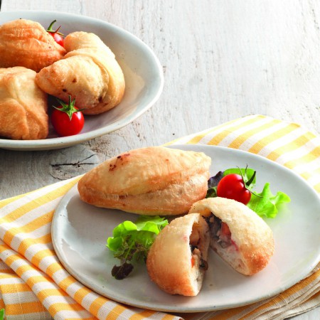 Panzerotti with Pepper, Eggplant, and Olives