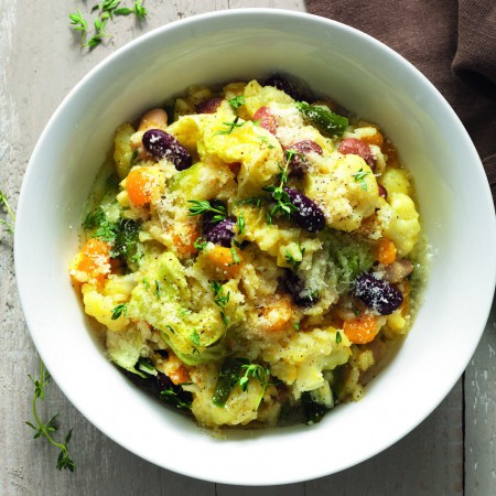 Rice and Bean Soup with Thyme Oil