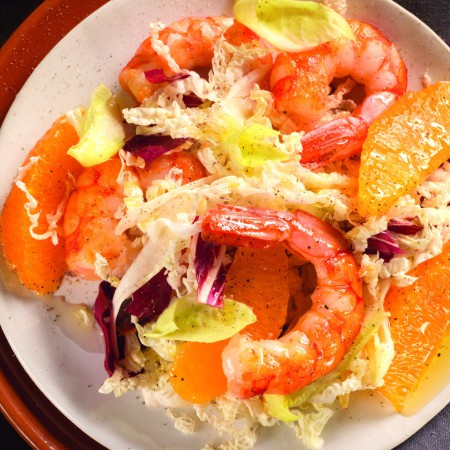 Sautéed Shrimp, Endives and Oranges