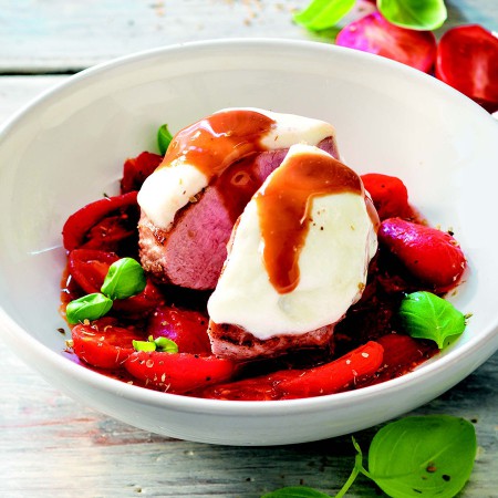 Pork Tenderloin with Tomato and Mozzarella
