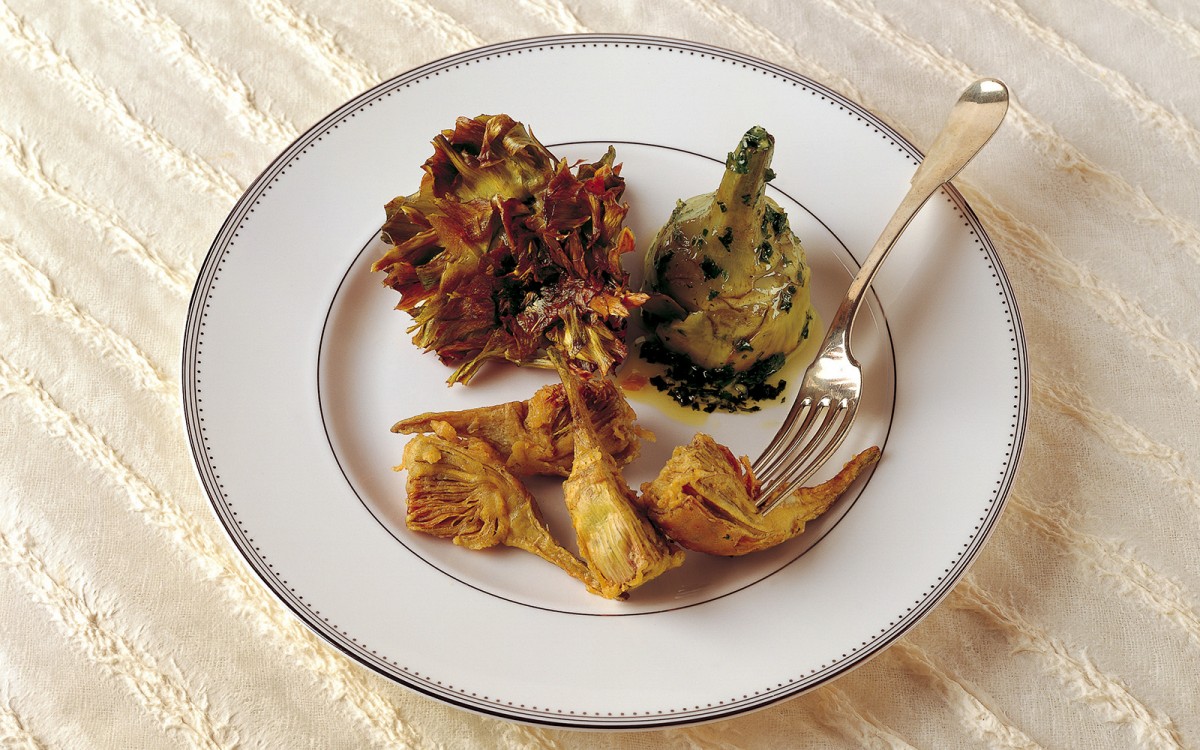 Artichokes Three Ways: alla Romana, alla Giudia and Fried-image