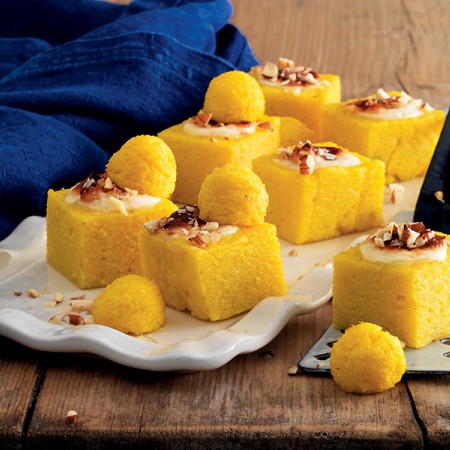 Cheese and Almond Stuffed Polenta Cubes
