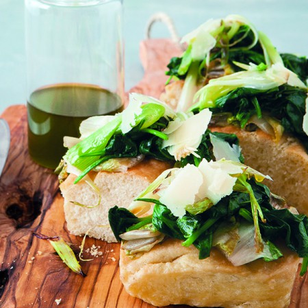 Focaccia with Escarole and Spinach