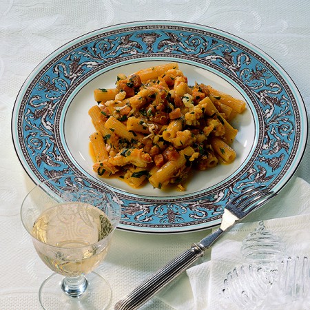 Sedanini with Pumpkin and Shrimp