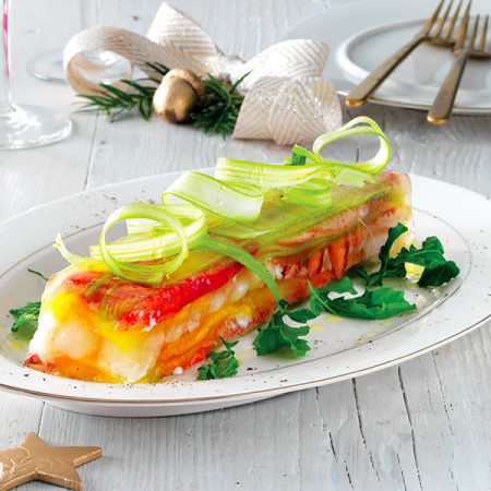 Lobster in Aspic with Celery, Mango, and Gin Jelly