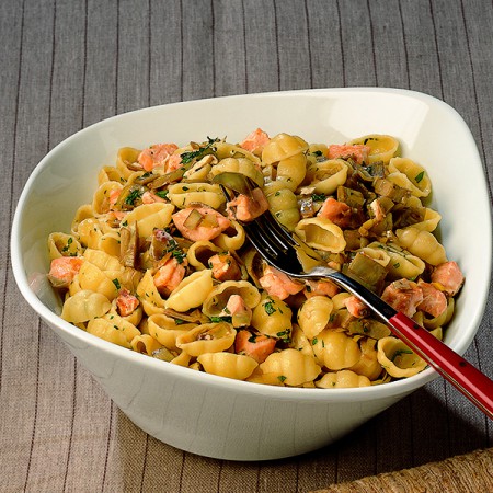 Conchiglie with Salmon and Artichoke