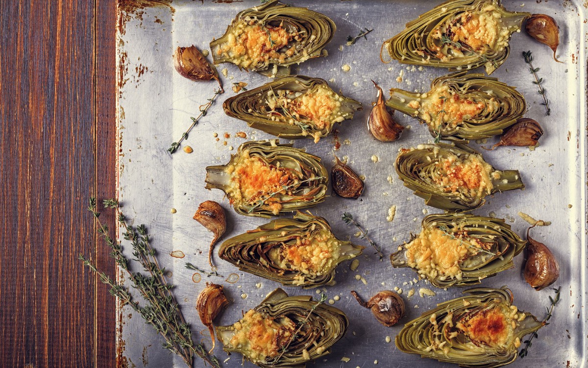 Stuffed Baked Artichoke Halves Recipe La Cucina Italiana