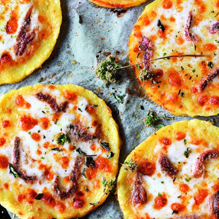 Potato Pizza with Anchovies and Oregano