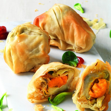 Crispy Artichoke and Pumpkin Bundles with Vanilla