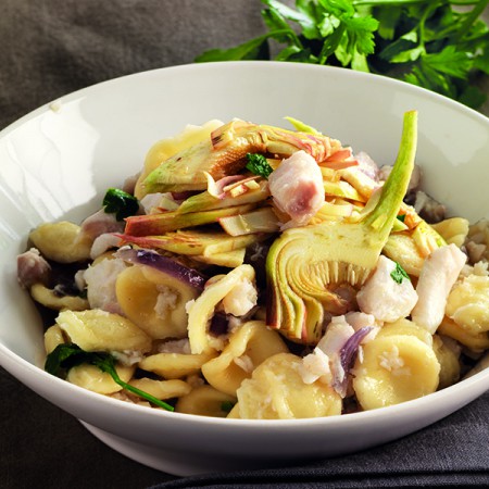 Orecchiette with Cod and Artichoke