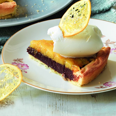 Ganache and Orange Pie with Fior di Panna