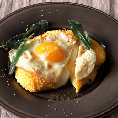 Fried Scamorza and Egg with Sage