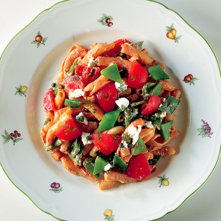 Pasta With Ricotta, Green Beans and Tomatoes