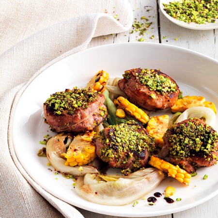 Pork Medallions with a Pistachio Crust