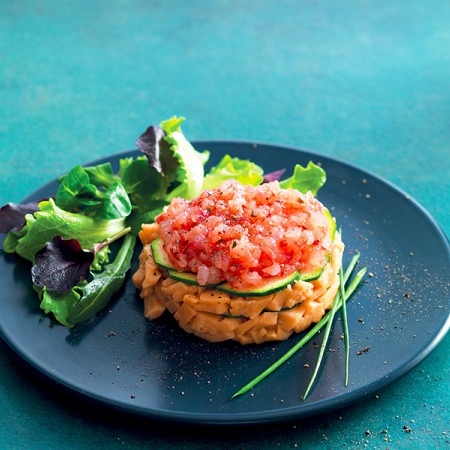 Shrimp Tartare and Bisque Gelatin