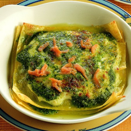 Lasagnette with Pesto and Salmon