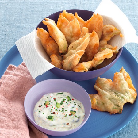 Beer-Battered Squash Blossoms With Creamy Robiola Cheese