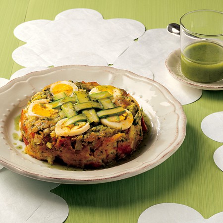 Asparagus, Scamorza and Egg Cakes