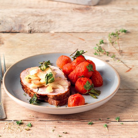 Pork Loin with Rhubarb, Ginger and Chamomile
