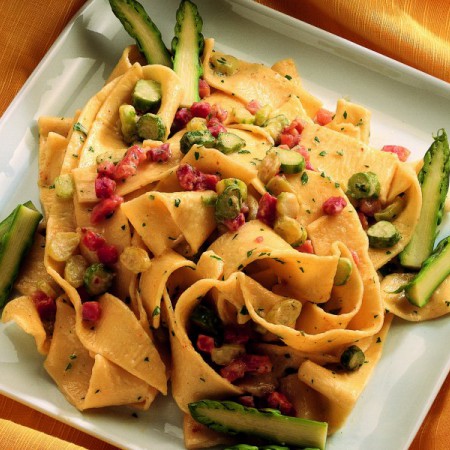 Pappardelle with Asparagus “Carbonara”