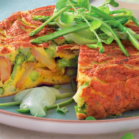 Vegetable Omelet with Stracchino Cheese Sauce