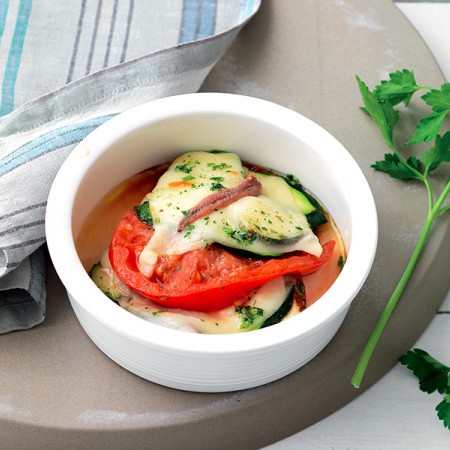 Mini Zucchini and Tomato Parmesan