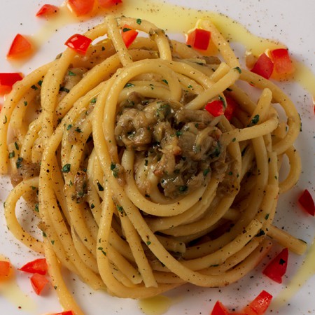 Bucatini With Eggplant Pesto