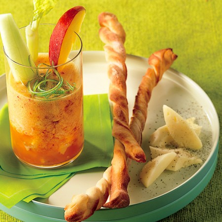 Peach Canapés with Grissini