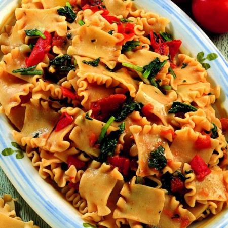 Festonelle Pasta With Swiss Chard and Tomato 