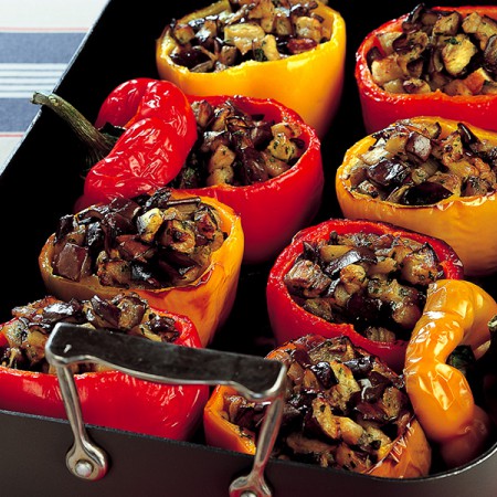Eggplant-Stuffed Peppers