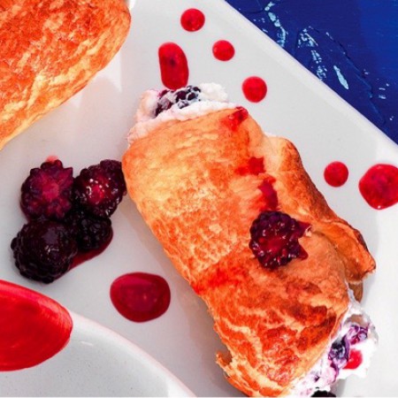 Blackberry Ricotta Puff Pastry Cannoli