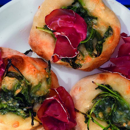 Mini Pizzas with Arugula and Bresaola