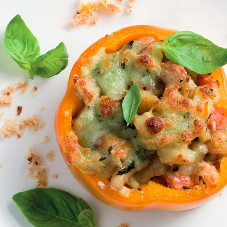 Scamorza and Potato-Stuffed Bell Peppers