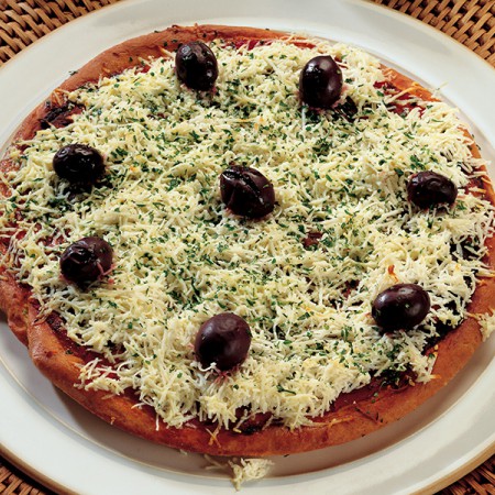 Pizza With Chickpea Flour and Olives